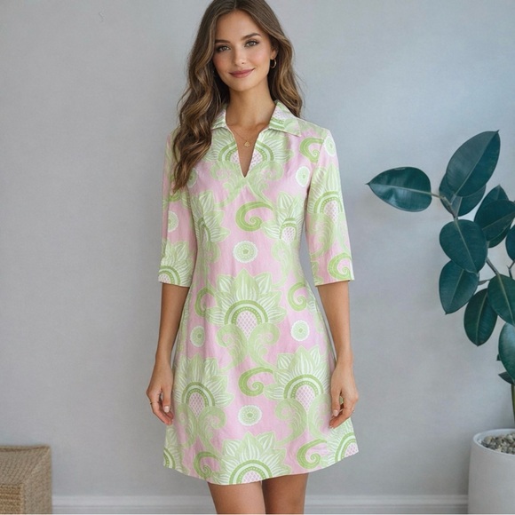 J. McLaughlin Dresses & Skirts - J.McLaughlin Collared Shirt Dress‎ Size 2 Retro Floral